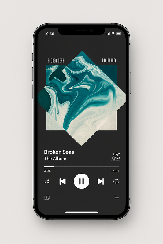 K2S Album Cover - "Broken Seas" Abstract Edition